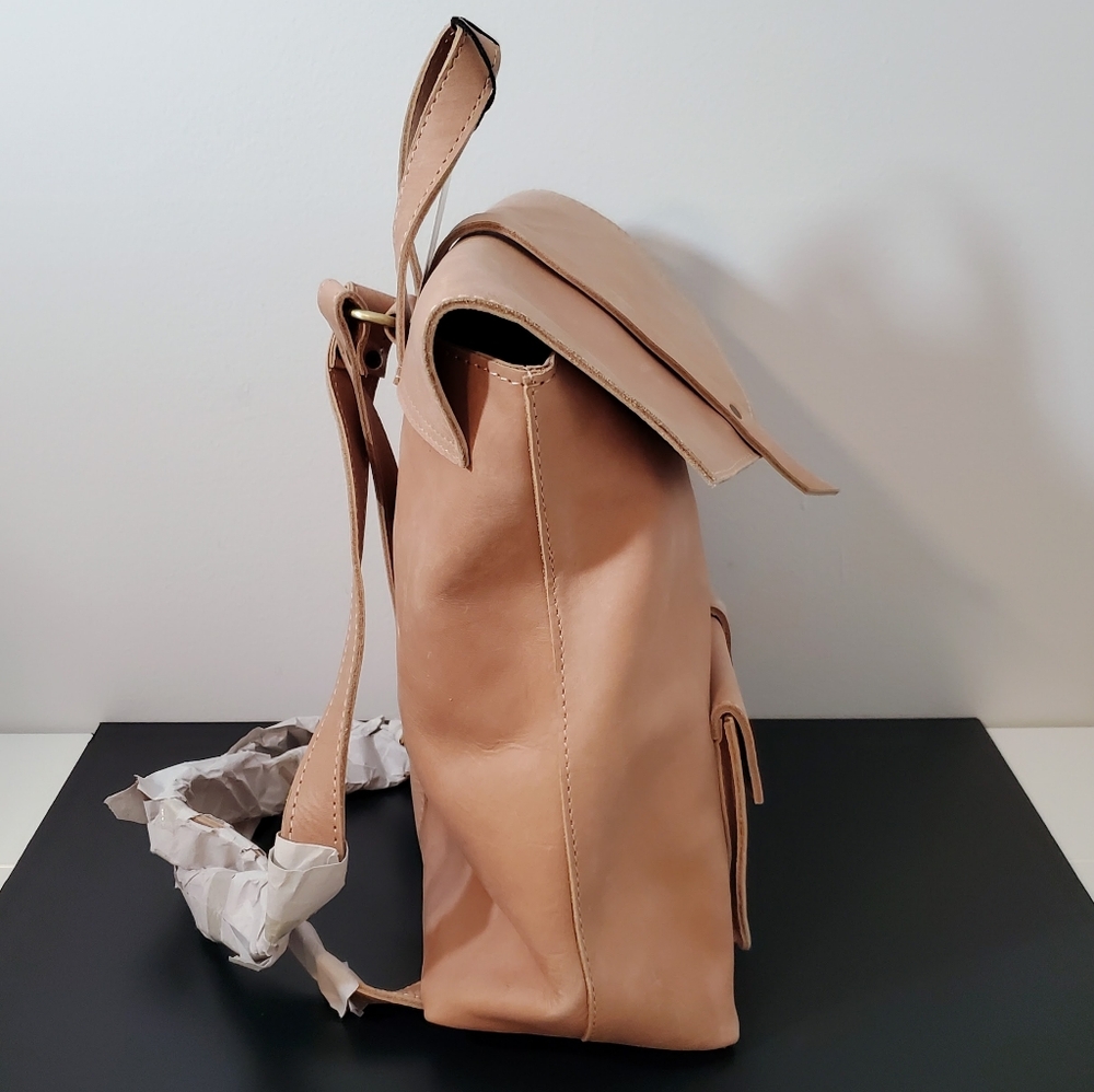 NWT Raven + Lily Magnolia Mini Blush Traveler Backpack Vachetta Leather - Picture 4 of 11